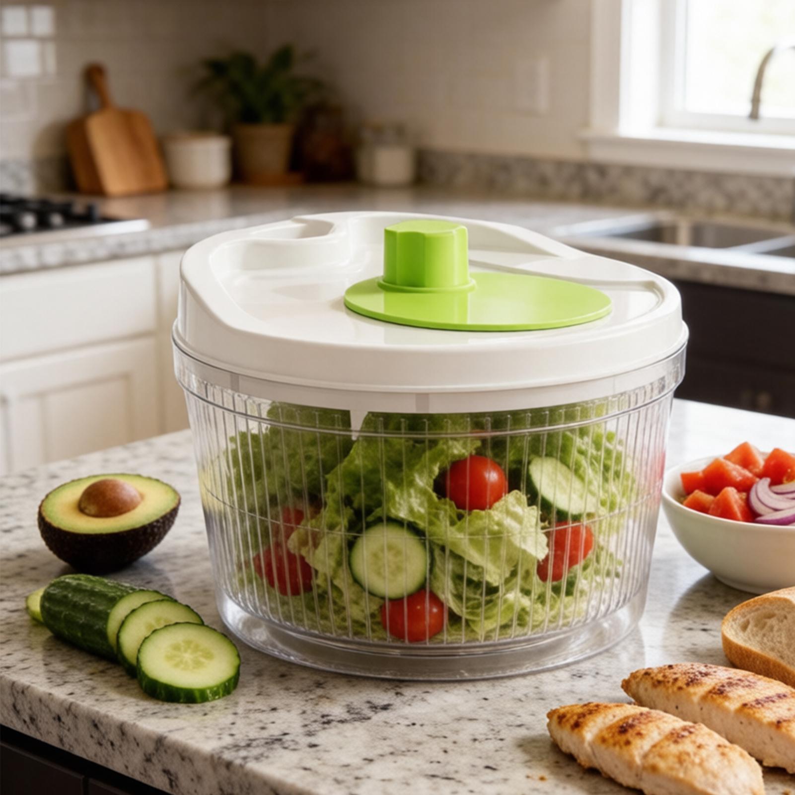 Salad Spinner - Salad Spinner with Drain Nozzle Vegetable