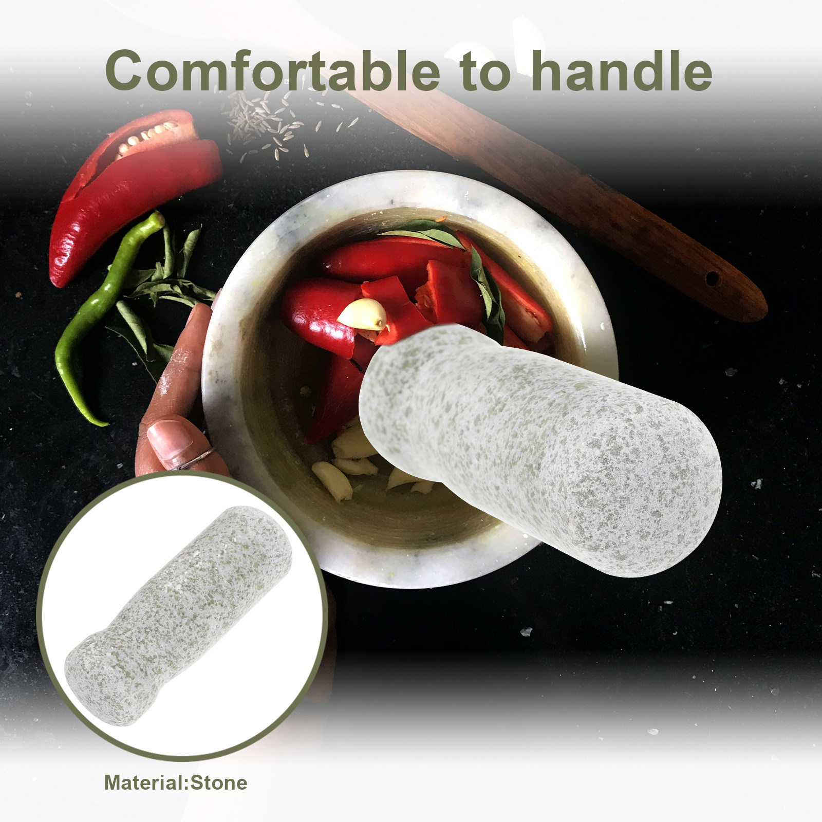 Manual Stone Pestle Garlic Gri - Kitchen Gadgets To Have review and price